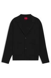 Relaxed Fit Strikket Jakke Med Påsyede Lommer