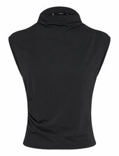 Fine-knit Draped Top Mango Black