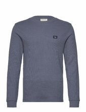 Woven Label Waffle Ls Tee Calvin Klein Jeans Blue