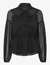 Ines Chiffon Fitted Waist Blou French Connection Black