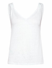 Linen Top With Knotted Straps Mango White