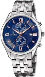 Festina Herreur F6854-6 Timeless Blå/stål Ø42 Mm