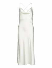 Objsateen S/l Midi Dress A Fair Div Object White