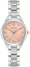 Bulova Dameur 96p254 Sutton Rosa/stål Ø28 Mm