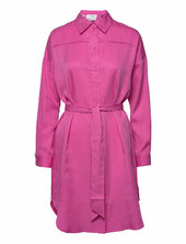 Slfmerisa-tonia Ls Short Shirt Dress B Selected Pink