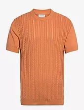 Knitted S/s O-neck Tee Lindbergh Orange