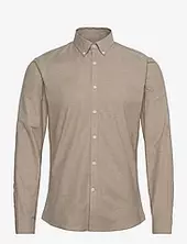 Yarn Dyed Oxford Superflex Shirt Lindbergh Beige