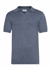 Ecovero S/s V-neck Polo Lindbergh Blue