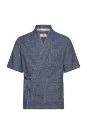 Akjesper Twill S/s Kimono Anerkjendt Navy