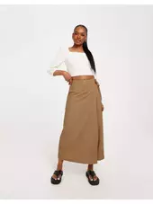 Selected Femme Slfeloisa Hw Ankle Wrap Skirt B Slå Om Nederdele Tigers Eye