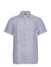Linen Shirt Short Sleeve Sebago Navy