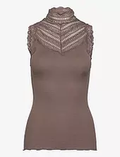 Rwbenita Sl Turtleneck Lace Top Rosemunde Brown