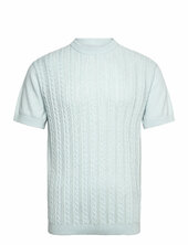 Knitted S/s O-neck Tee Lindbergh Blue