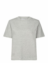 Slfessential Ss Boxy Tee Noos Selected Grey
