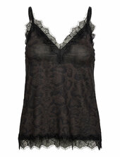 Rwbillie Sl Lace Strap Top Rosemunde Black