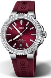 Oris Dameur 01 733 7766 4998-07 4 22 68fc Aquis Rød/gummi Ø41.5 Mm