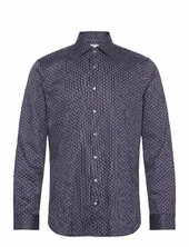 Empire Stripe Print Slim Shirt Michael Kors Blue