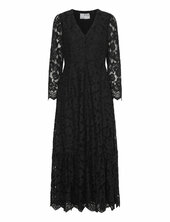 Slftara Ls Ankle Lace Dress B Selected Black