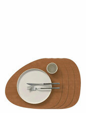 4-set Table Mat Curve L Corduroy Lind Dna Brown
