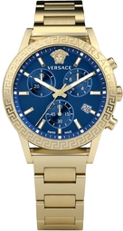 Versace Dameur Vekb00722 Sport Tech Blå/gul Guldtonet Stål Ø40 Mm
