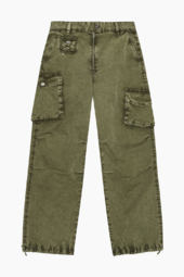 Washed Cotton Twill Pants W0754 - Kalamata - Ganni - Grøn L
