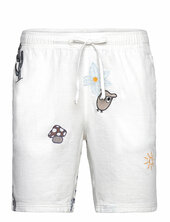 Fig Loose With Embroidery Shorts - Knowledge Cotton Apparel White