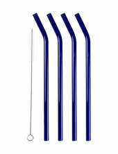 Sugerør Med Knæk 4 Stk. Lyngby Glas Blue