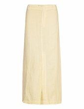 Linen Skirt With Slit Mango Yellow