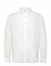 Reg Ls Clean Linen Shirt J. Lindeberg White