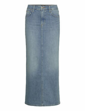 Back Slit Maxi Skirt Lee Jeans Blue