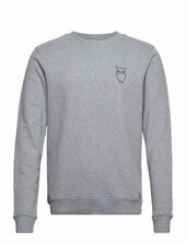 Small Owl Chest Print Sweat - Gots/ Knowledge Cotton Apparel Grey