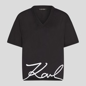 T-shirts M. Korte ærmer Karl Lagerfeld Karl Signature Hem V-nk Ts