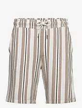 Striped Terry Shorts With Elastic W Lindbergh Beige