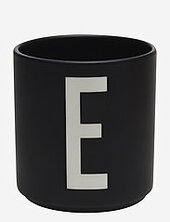 Black Porcelain Cups A-z Design Letters Black