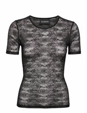 Lace Monogram Short Sleeve Han Kjøbenhavn Black