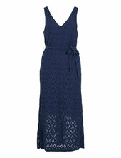 Viamalina V-neck S/l Midi Dress/pb Vila Navy