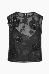 Mesh Flower Top - Black - Rotate - Sort Xl