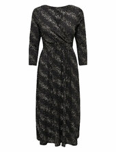 Onlnew Pella L/s Foil Wrap Dress Jrs Only Black