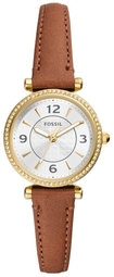 Fossil Dameur Es5297 Carlie Sølvfarvet/læder Ø28 Mm