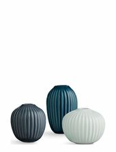 Hammershøi Vase Miniature Green 3 Pcs. Kähler Patterned
