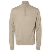 Pullovere Selected  Noos Tray Half Zip Knit - Kelp