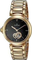 Edox Dameur 85025-37rm-nir Lapassion Sort/rosaguldtonet Stål Ø33 Mm