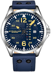Stührling Original Herreur 3916.4 Aeronaut Blå/læder Ø43 Mm