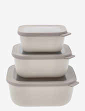 Rectangular Bowl Set W.lid Cirqula High 3 Pcs Mepal White