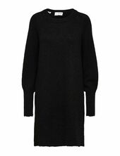 Slflulu Ls Knit Dress O-neck B Noos Selected Black