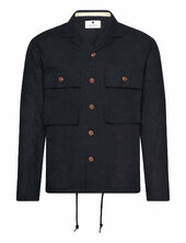 Akotto Cot/linen Overshirt Anerkjendt Navy