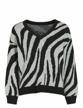 Vicilia V-neck L/s Rev Jaquard Top Vila Black