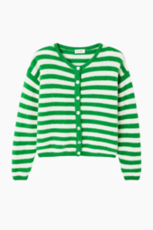 Vitow Cardigan - Clover Striped White - American Vintage - Stribet L