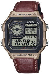 Casio Herreur Ae-1200whl-5avef Vintage Lcd/læder