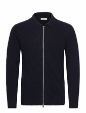 Lambswool L/s Cardigan With 2-way Z Lindbergh Navy